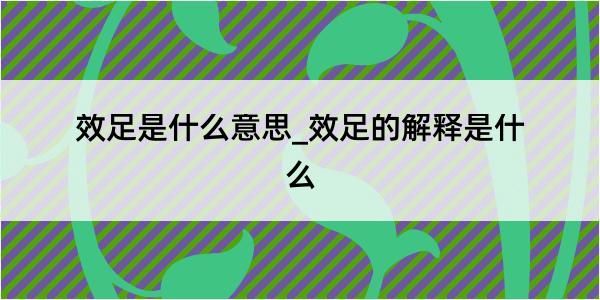 效足是什么意思_效足的解释是什么