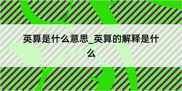 英算是什么意思_英算的解释是什么