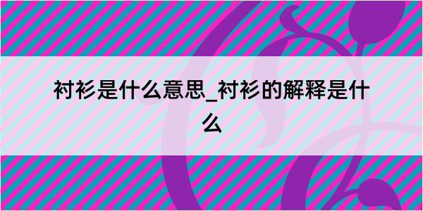 衬衫是什么意思_衬衫的解释是什么