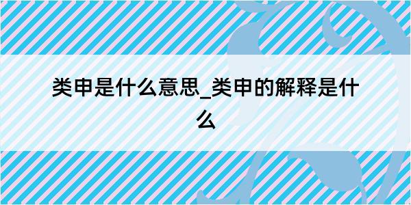 类申是什么意思_类申的解释是什么