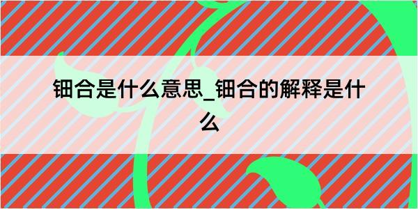 钿合是什么意思_钿合的解释是什么