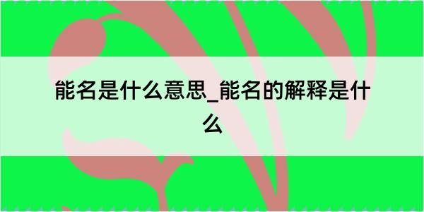 能名是什么意思_能名的解释是什么