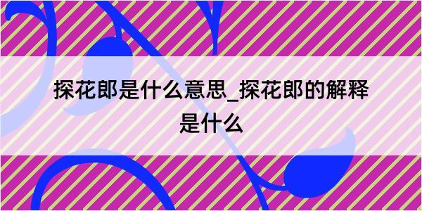 探花郎是什么意思_探花郎的解释是什么