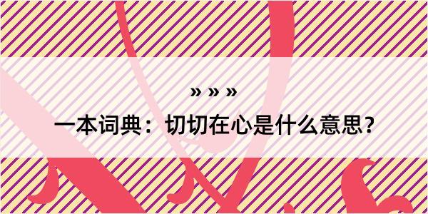 一本词典：切切在心是什么意思？