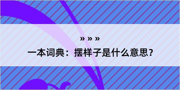 一本词典：摆样子是什么意思？