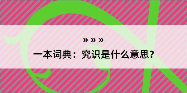 一本词典：究识是什么意思？