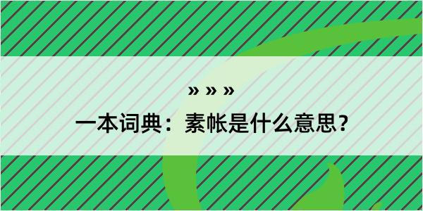 一本词典：素帐是什么意思？