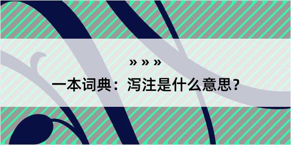 一本词典：泻注是什么意思？