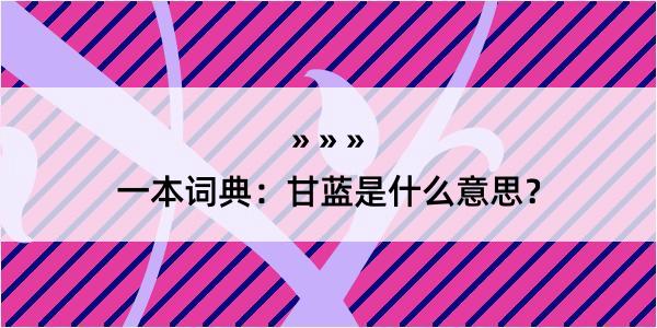 一本词典：甘蓝是什么意思？