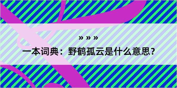 一本词典：野鹤孤云是什么意思？