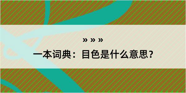 一本词典：目色是什么意思？