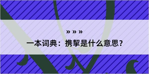 一本词典：携挈是什么意思？