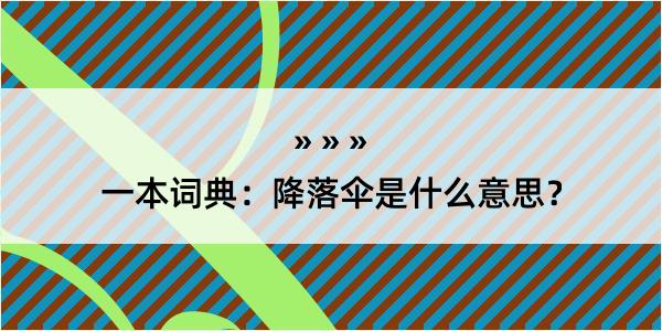 一本词典：降落伞是什么意思？