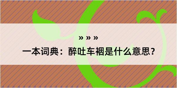 一本词典：醉吐车裀是什么意思？