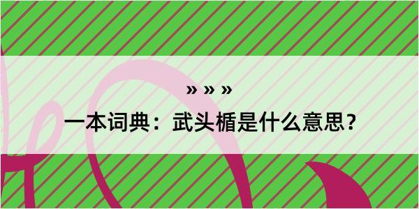 一本词典：武头楯是什么意思？