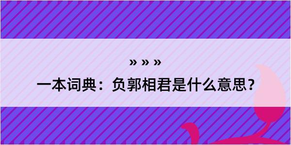 一本词典：负郭相君是什么意思？