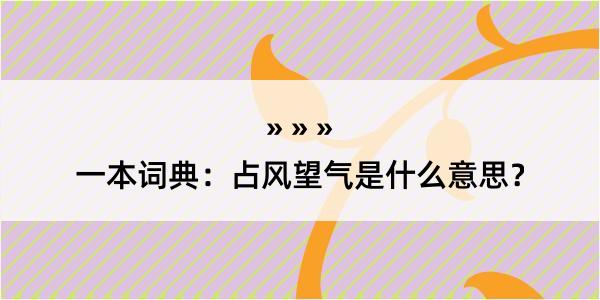 一本词典：占风望气是什么意思？