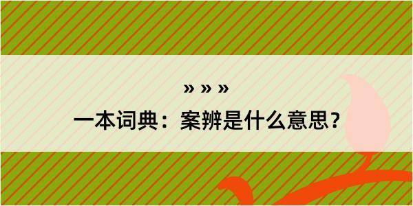 一本词典：案辨是什么意思？