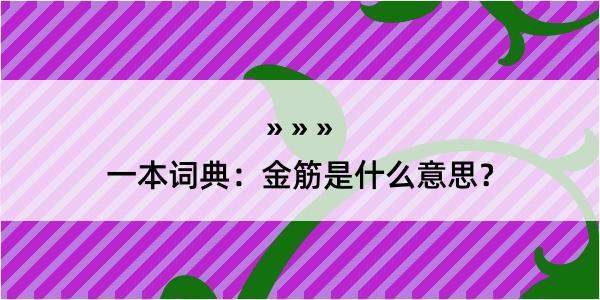 一本词典：金筋是什么意思？