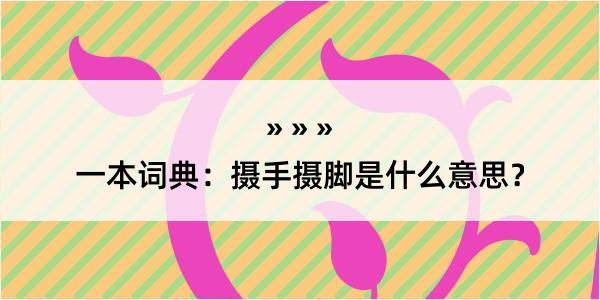 一本词典：摄手摄脚是什么意思？