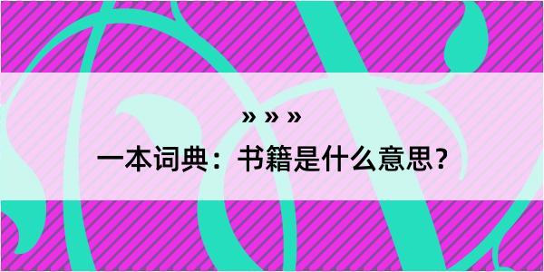 一本词典：书籍是什么意思？