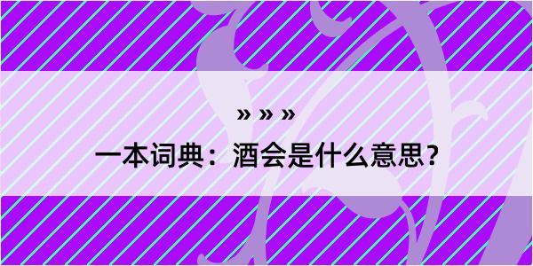 一本词典：酒会是什么意思？