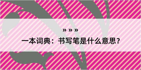 一本词典：书写笔是什么意思？