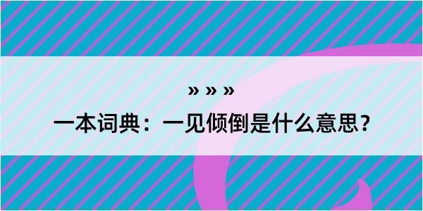 一本词典：一见倾倒是什么意思？