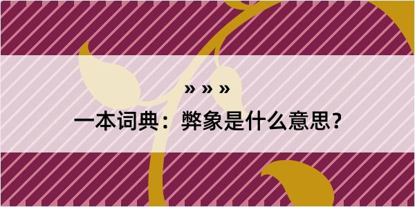 一本词典：弊象是什么意思？