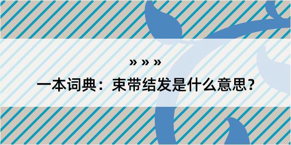 一本词典：束带结发是什么意思？