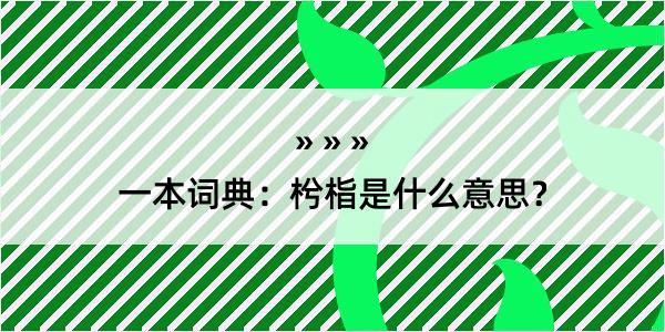 一本词典：枍栺是什么意思？