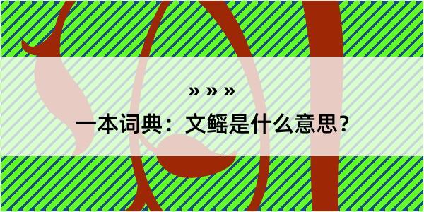 一本词典：文鳐是什么意思？