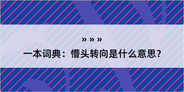 一本词典：懵头转向是什么意思？