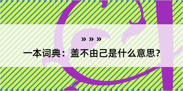 一本词典：盖不由己是什么意思？