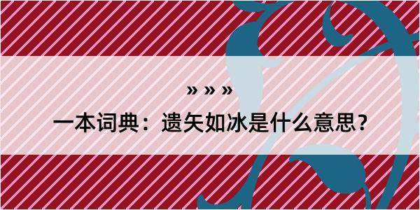 一本词典：遗矢如冰是什么意思？