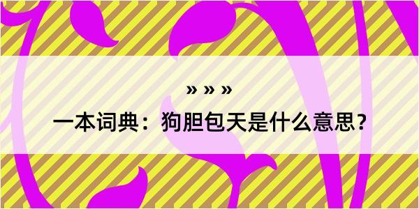 一本词典：狗胆包天是什么意思？