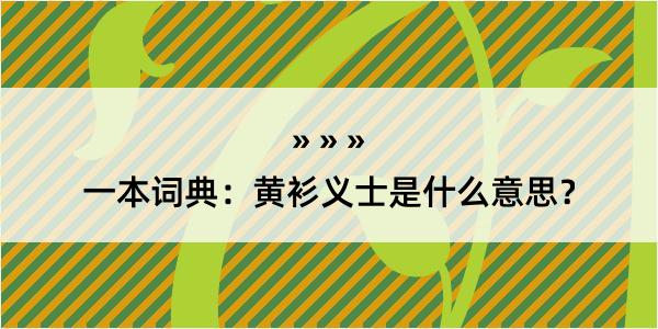 一本词典：黄衫义士是什么意思？