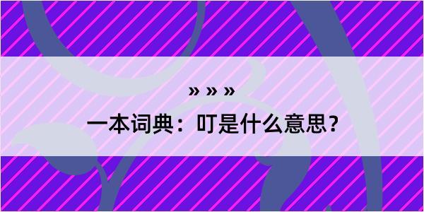 一本词典：叮是什么意思？