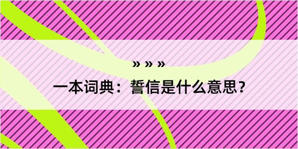 一本词典：誓信是什么意思？