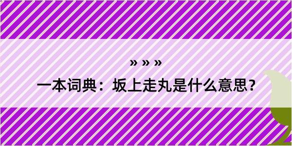 一本词典：坂上走丸是什么意思？