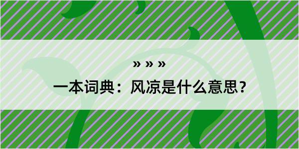 一本词典：风凉是什么意思？