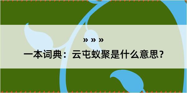 一本词典：云屯蚁聚是什么意思？