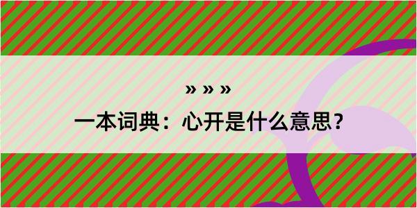 一本词典：心开是什么意思？