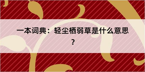 一本词典：轻尘栖弱草是什么意思？