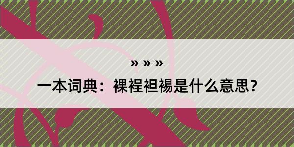 一本词典：裸裎袒裼是什么意思？