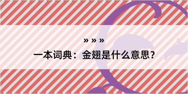 一本词典：金翅是什么意思？