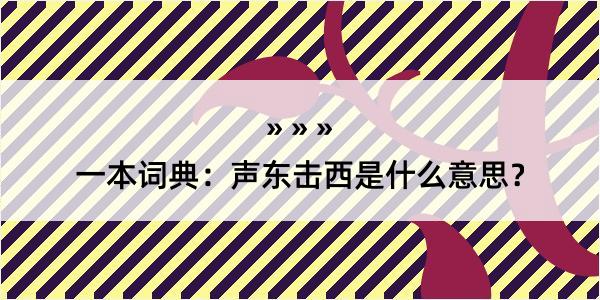 一本词典：声东击西是什么意思？