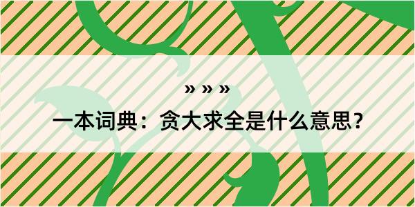 一本词典：贪大求全是什么意思？