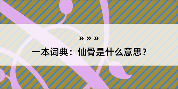 一本词典：仙骨是什么意思？