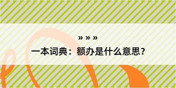 一本词典：额办是什么意思？